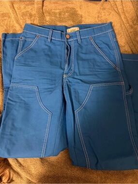 BDG Women's Straight Leg Work-Style Pants in Bright Blue